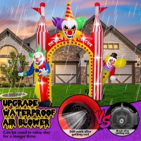 Kalolary 12 Ft Halloween Inflatables Clown Archway Outdoor Decorations Giant Clown Arch Blow Up Yard Decorations Scary Inflatab