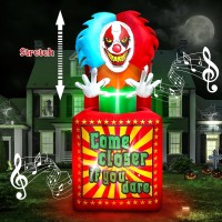 66 Ft Halloween Inflatables Animated Clown With Music Kalolary Circus Clown Box Outdoor Decorations Blow Up Yard With Builtin