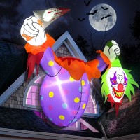 45Ft Halloween Inflatables With Led Light Kalolary Halloween Window Blow Up Decorations Scary Clown Inflatable Halloween Windo