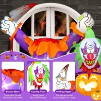 45Ft Halloween Inflatables With Led Light Kalolary Halloween Window Blow Up Decorations Scary Clown Inflatable Halloween Windo