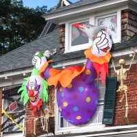 45Ft Halloween Inflatables With Led Light Kalolary Halloween Window Blow Up Decorations Scary Clown Inflatable Halloween Windo