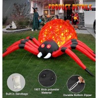 Funfanso 12Ft Halloween Inflatable Spider Outdoor Decorations For Yard Giant Blow Up Halloween Holiday Decorations With Rotatin