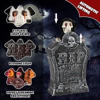 Halloween Electric Lifting Cemetery Tombstone 19  Luminous Halloween Tombstone For Halloween Outdoor Yard Decorations Party Decor