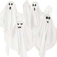 4 Pack Halloween Hanging Ghosts 275 Inch With Light Up Ghost Kit For Indoor Outside Ornaments Spooky Yard Tree Halloween Deco