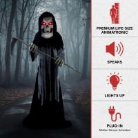 Haunted Hill Farm Motionactivated 85Ft Tall Ginormous Reaper Plugin Talking Scare Prop Animatronic With Spooky Sound Effec