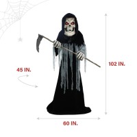 Haunted Hill Farm Motionactivated 85Ft Tall Ginormous Reaper Plugin Talking Scare Prop Animatronic With Spooky Sound Effec