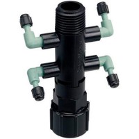 Orbit 67060 Quad Riser Adapter Manifold Fullflow Black