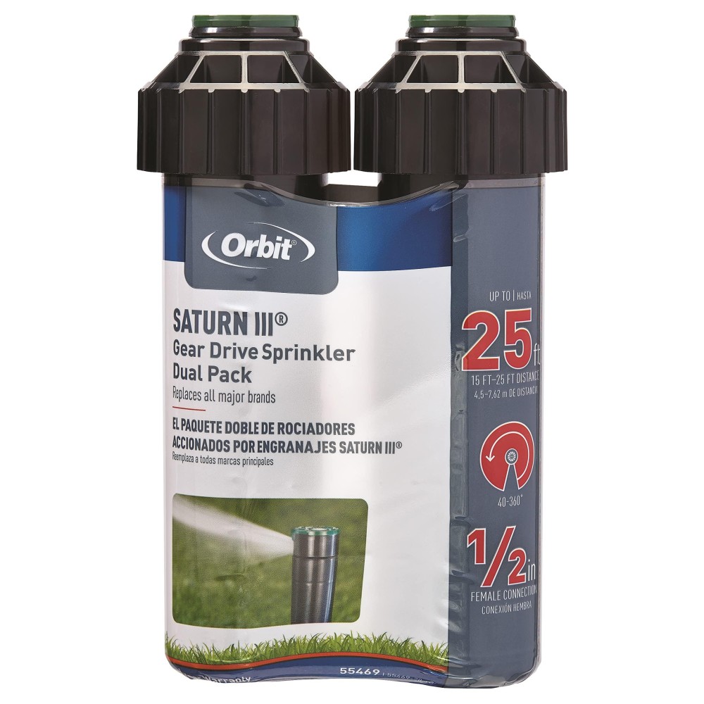 Orbit 55469 Sprinkler Saturn Iii Medium Scope Preinstalled With Nozzle 550 X 11 X 17 Cm Blackgreen