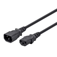 Monoprice Extension Cord Iec 60320 C14 To Iec 60320 C13 10 Amp 1250 Watt 3Prong Svt 18Awg 3 Feet Black 1 Pack