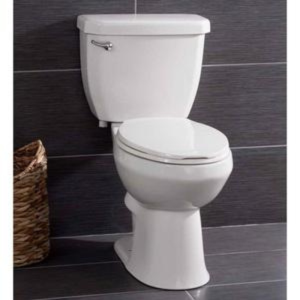 Miseno Two-Piece High Efficiency Toilet With Elongated Ada Height Bowl, Molded Seat, Trip Lever And Wax Ring (1.28 Gpf) White