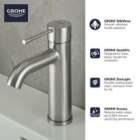 Grohe 2359200A Essence S-Size Bathroom Faucet With Fixed Spout, 1, Starlight Chrome