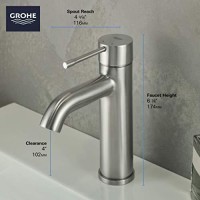 Grohe 2359200A Essence S-Size Bathroom Faucet With Fixed Spout, 1, Starlight Chrome