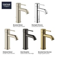 Grohe 2359200A Essence S-Size Bathroom Faucet With Fixed Spout, 1, Starlight Chrome