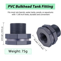 Outus 2 Pieces Pvc Bulkhead Fitting For Rain Barrels Aquariums Water Tanks 34 Inch