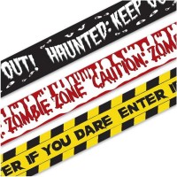 Keepax Halloween Fright Tape Enter If You Dare Caution Zombie Zone Haunted Keep Out 3 Pack Creepy Scary Decoration Tape