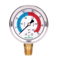 Watflow 2 Dial Pool Filter Pressure Gauge Glycerine Filled Pressure Gauge Water Pressure Gauge 304 Stainless Steel Case 14