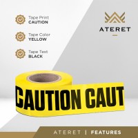 Ateret Premium Yellow Caution Tape 3-Pack 3 Inch X 1000 Feet  Hazard Safety Tape  Construction Tape For Danger/Hazardous Area  Ideal Use For Halloween Decorations  Party  Work-Site