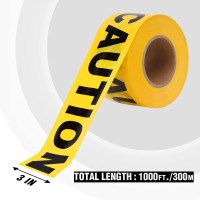 Goldblatt Caution Tape 2 Pack Yellow Caution Tape Roll 3 Inch X 1000 Feet Warning Safety Tape With Bold Black Font For Constr