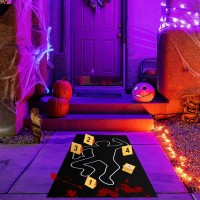 8 Pieces Crime Scene Decorations Including Body Silhouette Caution Barricade Tape Evidence Markers And Bloody Footprint Sticker