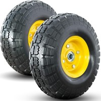 4103504 Tire And Wheel 10 Flat Free Solid Tire Wheel With 58 Bearings 21 Offset Hub For Gorilla Cart Garden Carts Do