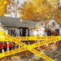 Halloween Decorations Caution Tape Do Not Enter Yellow Scary Caution Tape Roll 48Cm25M Hazard Warning Tape Indoor Barricade Sa