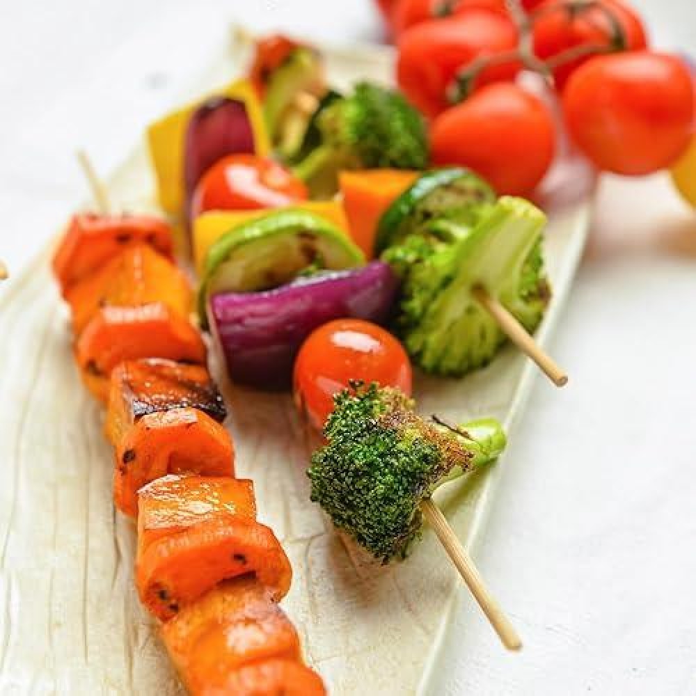 Hic Kitchen Bamboo Bbq Kabob Grill Skewers 12Inch Long Set Of 100 Ecofriendly Foodsafe Ideal For Grilling Roasting A