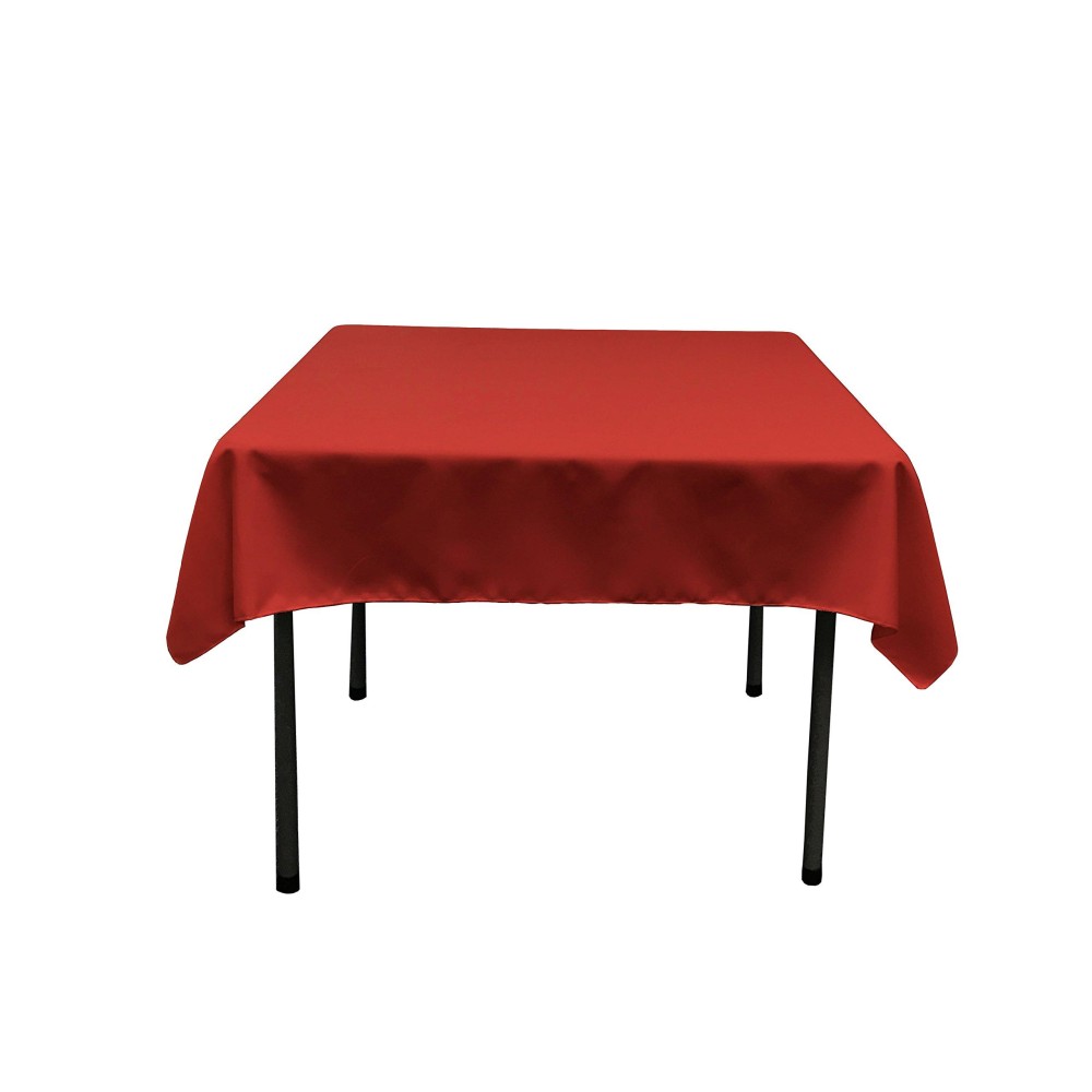 La Linen Polyester Poplin Washable Square Tablecloth Stain And Wrinkle Resistant Table Cover 52X52 Fabric Table Cloth For Dinn
