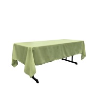 La Linen Polyester Poplin Rectangular Tablecloth 60 By 126Inch Sage