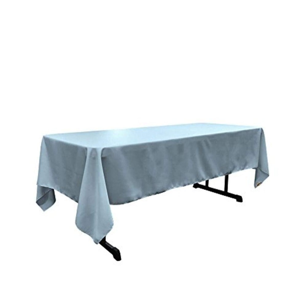 La Linen Polyester Poplin Washable Rectangular Tablecloth Stain And Wrinkle Resistant Table Cover 60X126 Fabric Table Cloth Fo