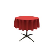 La Linen Polyester Poplin Tablecloth 51Inches Round Red