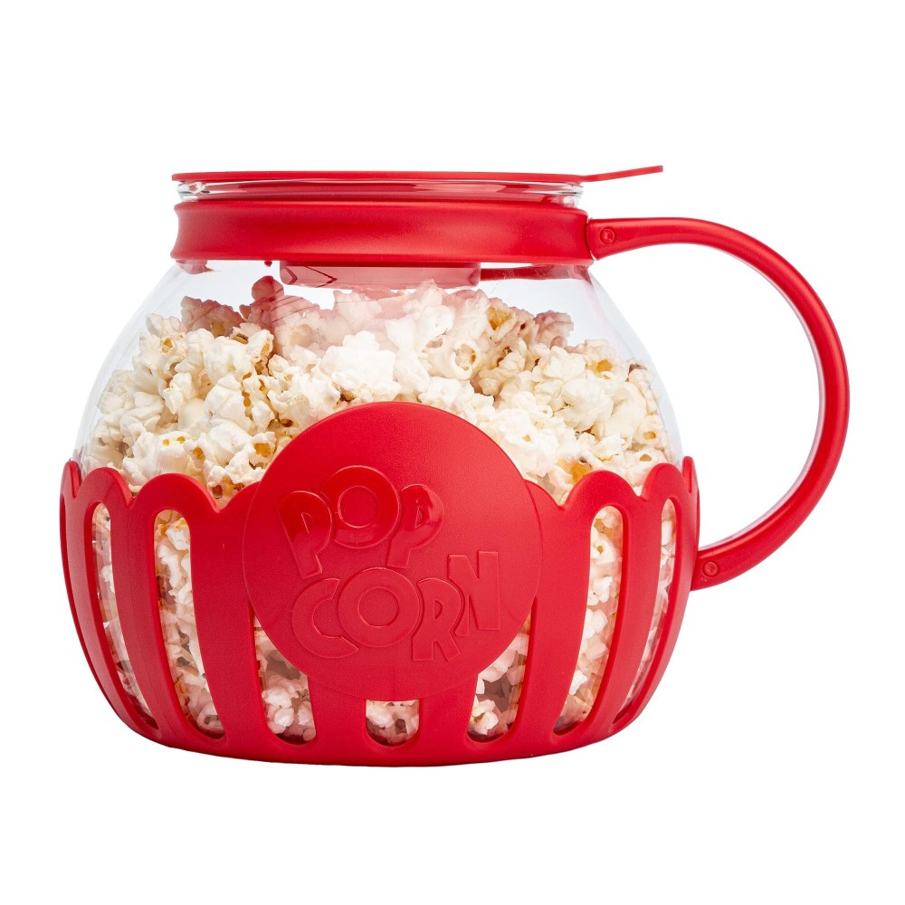 Ecolution Patented Micropop Microwave Popcorn Popper With Temperature Safe Glass 3In1 Lid Measures Kernels And Melts Butter