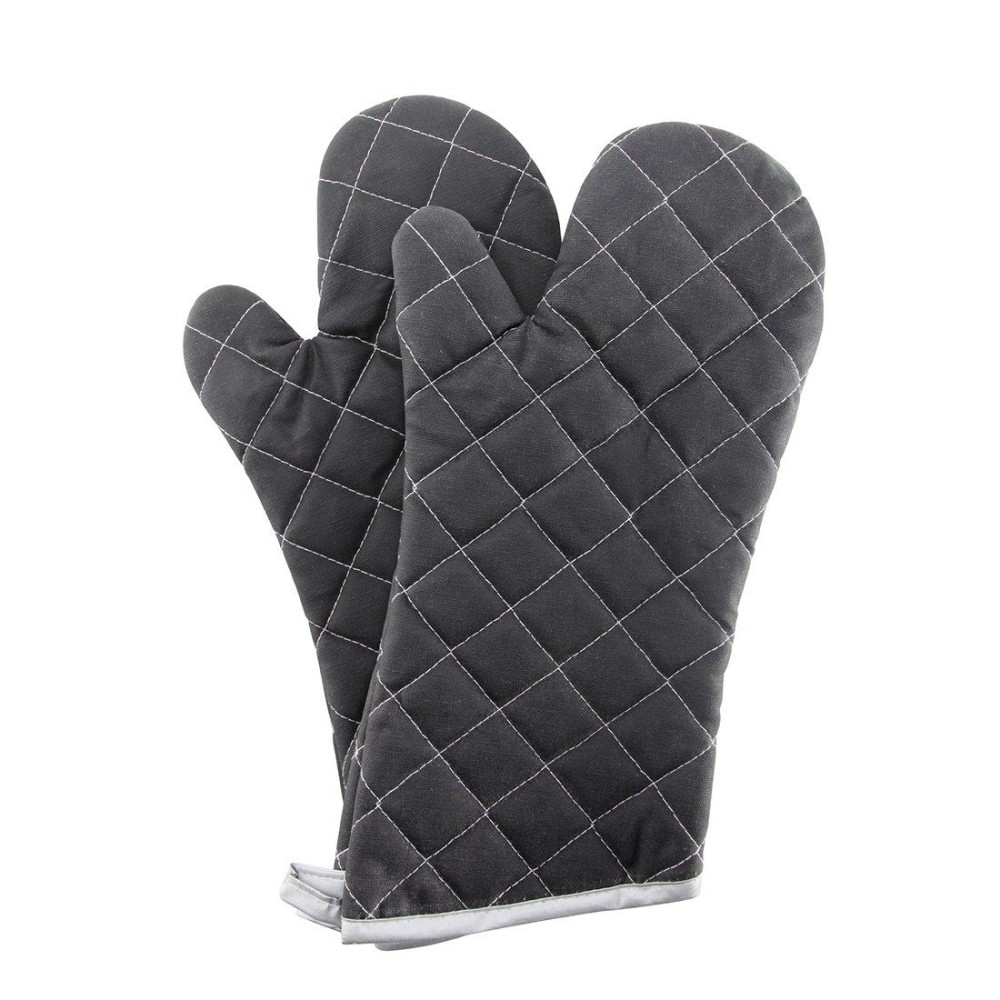 Oven Mitts Flame Retardant Mitts Heat Resistant To 425 F 15 Inch Black Color 2Pack