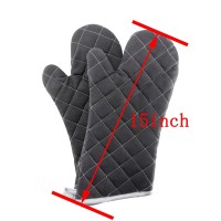 Oven Mitts Flame Retardant Mitts Heat Resistant To 425 F 15 Inch Black Color 2Pack