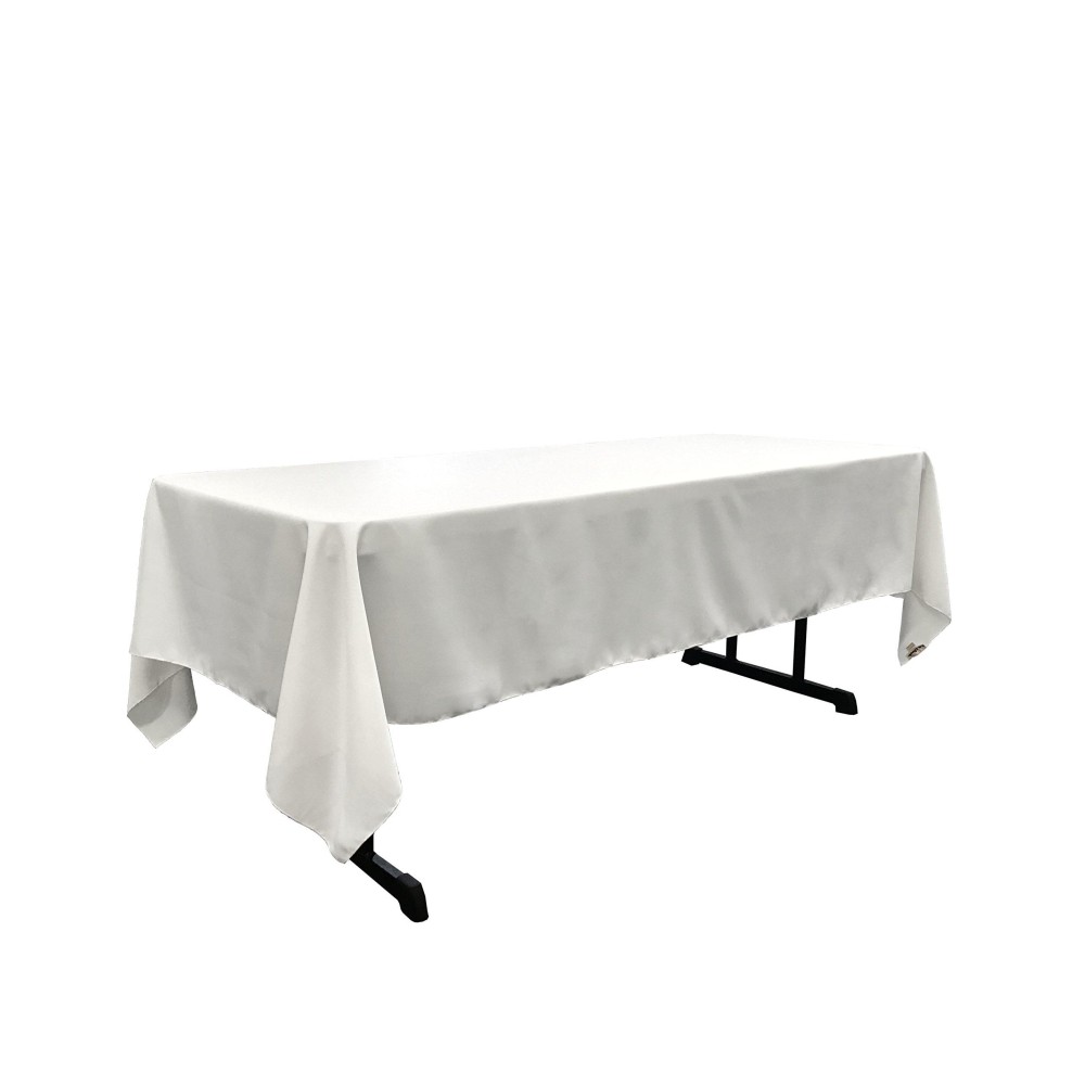 La Linen Polyester Poplin Washable Rectangular Tablecloth Stain And Wrinkle Resistant Table Cover 60X144 Fabric Table Cloth Fo