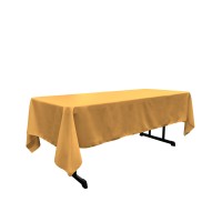 La Linen Polyester Poplin Rectangular Tablecloth 60 By 144Inch Gold