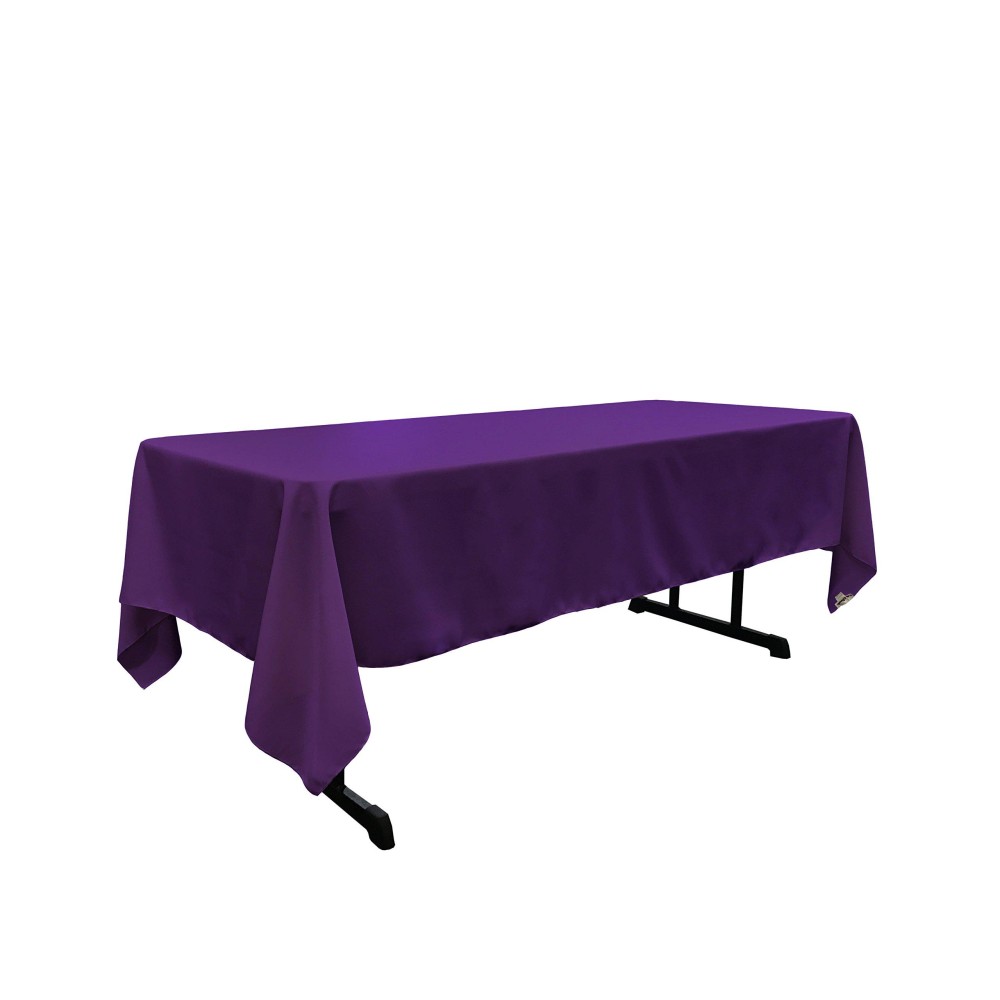 La Linen Polyester Poplin Washable Rectangular Tablecloth Stain And Wrinkle Resistant Table Cover 60X144 Fabric Table Cloth Fo