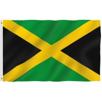 Anley Fly Breeze 3X5 Foot Jamaica Flag Vivid Color And Fade Proof Canvas Header And Double Stitched Jamaican National Flag