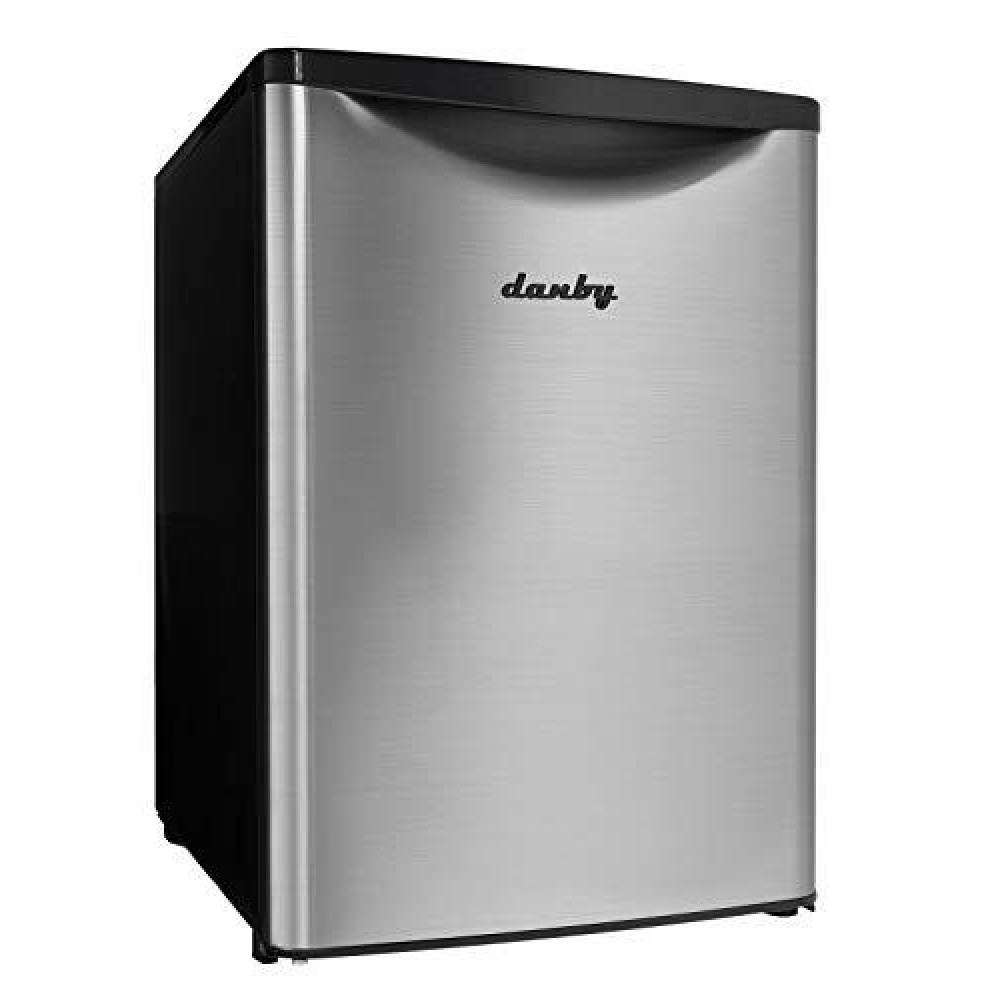 Danby DAR026A2BSLDB 26 cuFt Mini Fridge FreeStanding All Refrigerator for Bedroom Living Room Kitchen Dorm in Stainless Fi