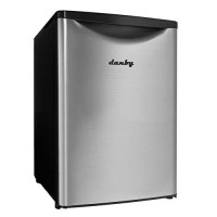 Danby DAR026A2BSLDB 26 cuFt Mini Fridge FreeStanding All Refrigerator for Bedroom Living Room Kitchen Dorm in Stainless Fi