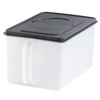 The Lakeside Collection Bulk Plastic Food Storage Bin with Carrying Handle and Lid Black