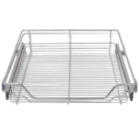 vidaXL Slide Out Pantry Shelves 2 Pcs Pull Out Cabinet Organizer Pull Out Spice Racks Sliding Wire Baskets for Cupboard Fit