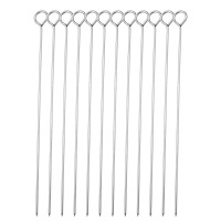 Honshen 10 Inch Metal Barbecue Skewers Stainless Steel Bbq Skewers Shish Kebab Kabob Skewers 12 Pcs