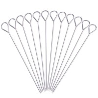 Honshen 8 Inch Stainless Steel Skewers Roast Goose Needle Barbecue Skewers Bbq Skewers Shish Kebab Kabob Skewers 12 Pcs