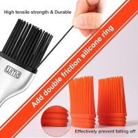 Rwm Basting Brush - Grilling Bbq Baking  Pastry And Oil Stainless Steel Brushes With Back Up Silicone Brush Heads(Orange) For Kitchen Cooking & Marinating  Dishwasher