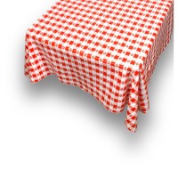 Picnic Check Red 52X52 Vinyl Flannel Backed Tablecloth