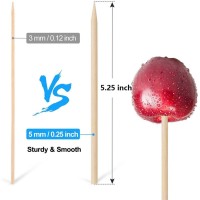 Hansgo Wooden Candy Apple Skewer Sticks 6Mm 525Inch Natural Skewers Bbq Caramel Apple Sticks Cotton Candy Stick Rock Candy Sti