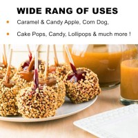 Hansgo Wooden Candy Apple Skewer Sticks 6Mm 525Inch Natural Skewers Bbq Caramel Apple Sticks Cotton Candy Stick Rock Candy Sti