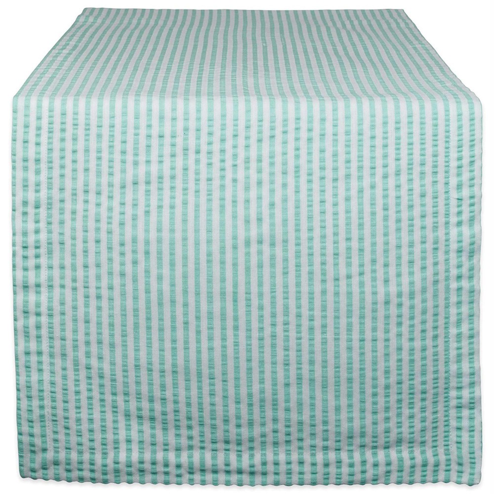 Dii Aqua Seersucker Table Runner