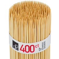 Decorrack 12 Natural Bamboo Skewers Sticks 400 Wood Skewers For Bbq Grilling Kabob Appetizers Fruits Smores Cocktail B