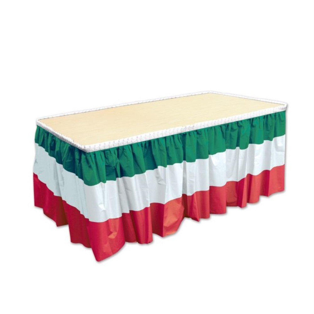 Red White Green Table Skirting Pack Of 6